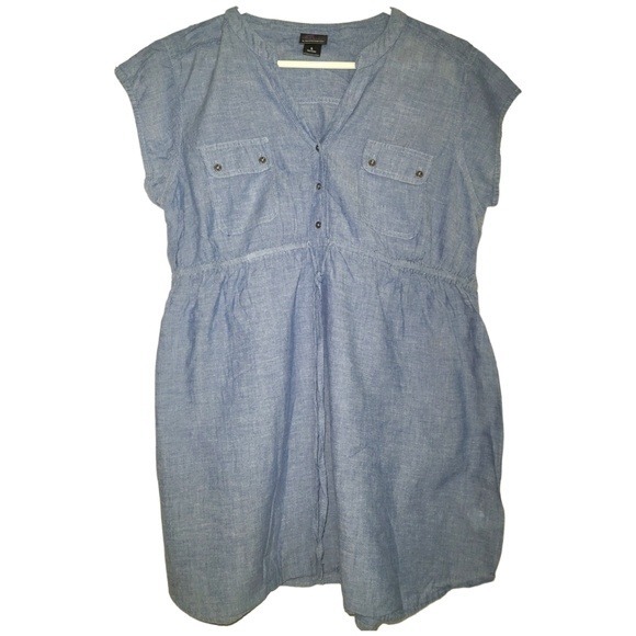 Motherhood Maternity Chambray Top Women's Large Button Front Casual - Picture 1 of 3